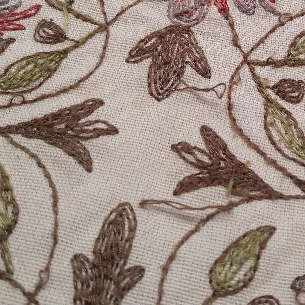 Pottery Barn Crewel Embroidered Peacock Pillow Cover Pair Linen Cotton 20x20